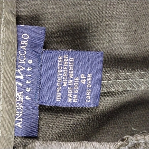 ANDREA Viccaro Petite Olive Green Pleated Front High Waist Straight Leg … - Picture 5 of 11